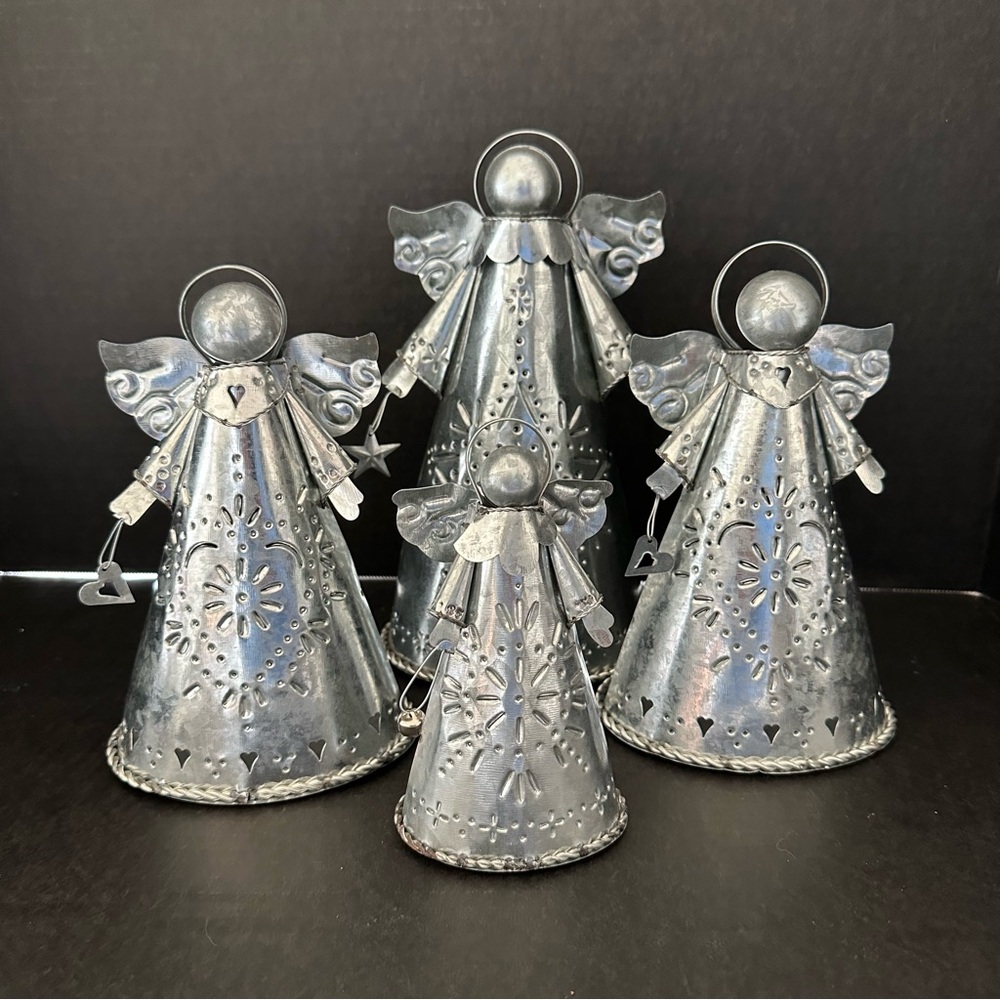 Rustic Punched Tin Metal Angel Luminary Candle Holder You Pick Size - Price Per